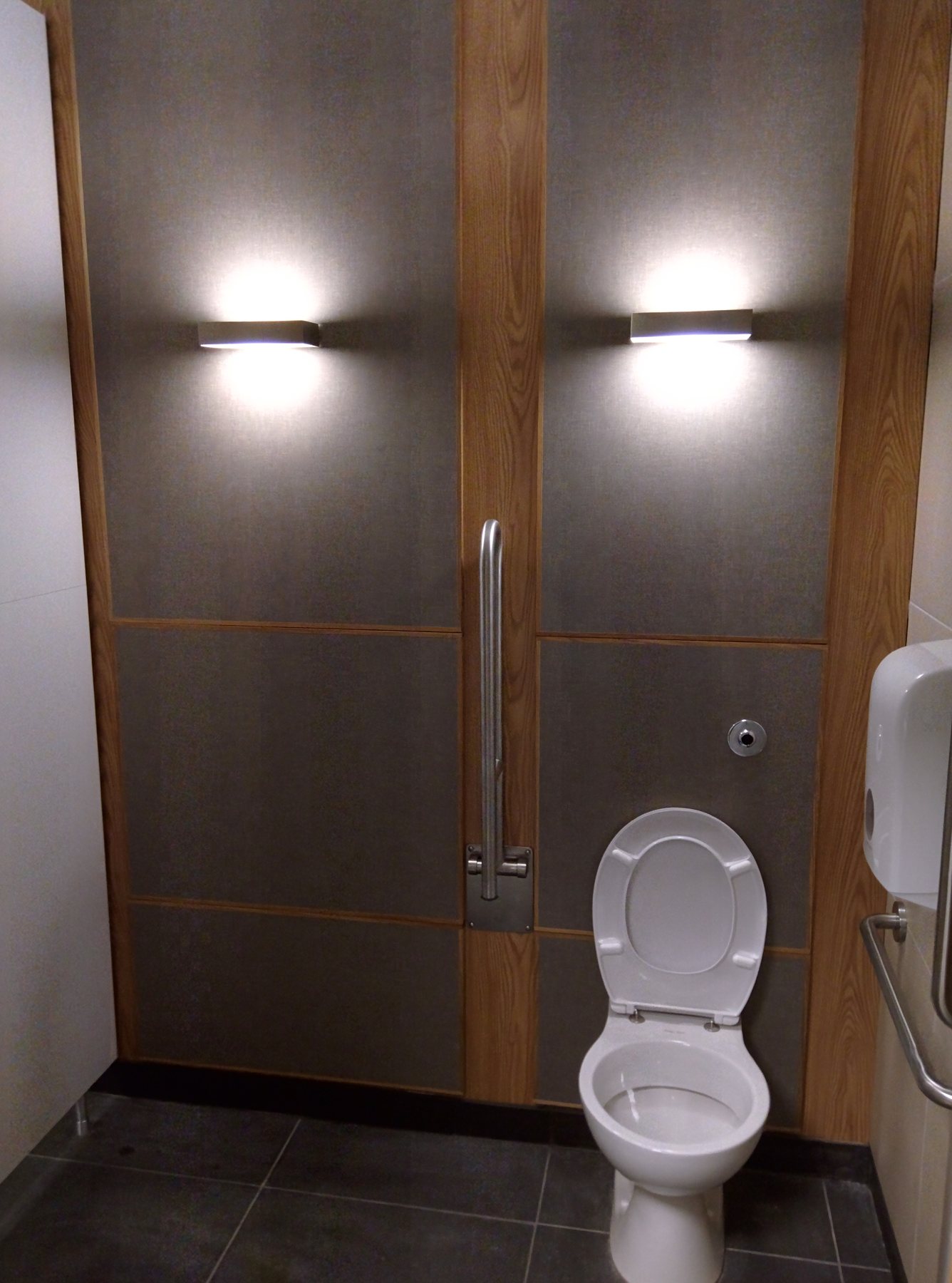 An accessible washroom with IPS duct panelling concealing the pipework